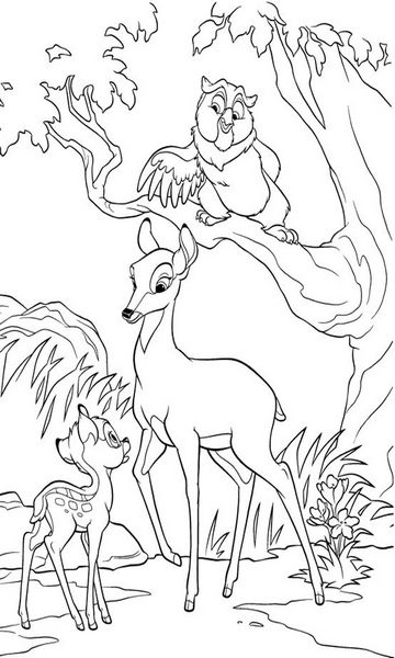 kolorowanka Bambi malowanka do wydruku Disney z bajki dla dzieci nr 21